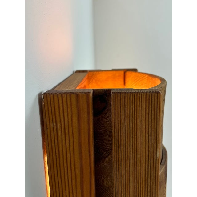 Vintage Pine Wall Light, Sweden, 1970 For Sale - Image 6 of 11
