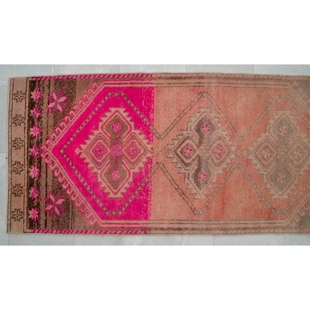 Hand-Knotted Turkish Kurdish Runner Rug 3′ × 12′ For Sale - Image 9 of 13