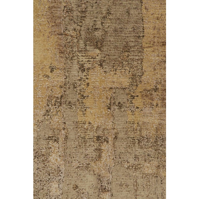 Modern Rug & Kilim’s Modern Rug in Gold, Beige-Brown and Grey Abstract Pattern For Sale - Image 3 of 7