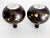 Otagiri Company Vintage Stoneware Bud Vases With Brass Starburst Inlay, a Pair For Sale - Image 4 of 11
