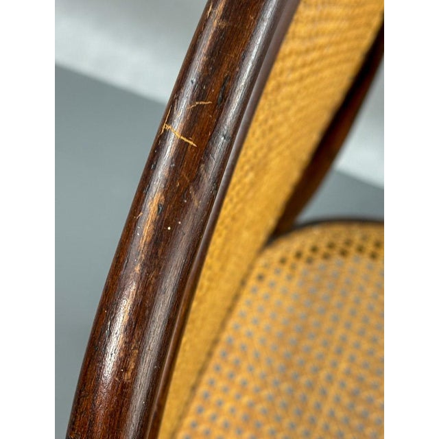Wood Antique Classical Armchair No. 11 in Bentwood Beech and Cane Seat from Thonet, Vienna, 1868,, 1870 For Sale - Image 7 of 12