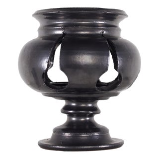 Black Candleholder by Jean Marais, Vallauris, 1970 For Sale