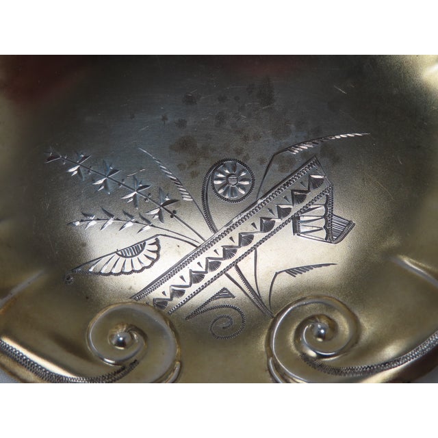 Antique American Victorian Rococo Revival Sterling Silver Trinket Tray For Sale - Image 9 of 13