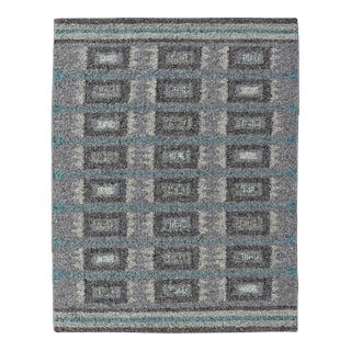 Scandinavian Flat Weave Rug With Geometric by Keivan Woven Arts 4'4 X 5'11 For Sale