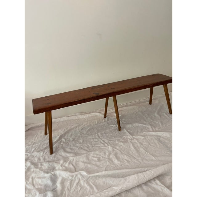 This 6-legged bench has joining-knot details. Perfect size and versatile for end of the bed, dining or entry. One of our...