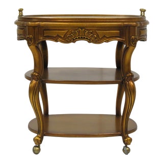French Style Giltwood Serving Cart For Sale