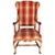 Swedish Gustavian Birch Plaid Upholstered Wingback Armchair For Sale In Denver - Image 6 of 6