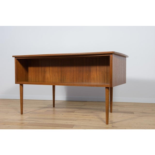 Brown Mid-Century Freestanding Teak Desk, 1960s For Sale - Image 8 of 18