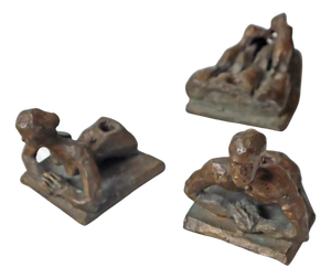 Surrealist Bronze Sculpture Act of Female and Male Signed Candle Holders , 1980