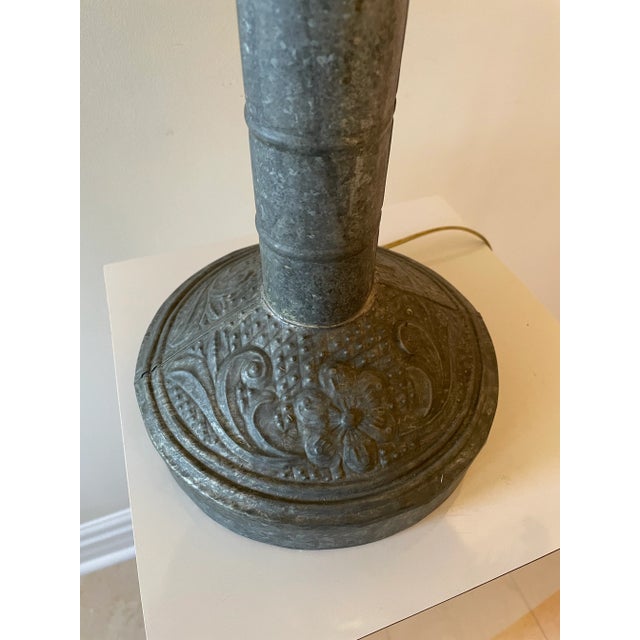 1980s 1980s Ralph Lauren Style Sarreid Metal Palm Tree Table Lamp For Sale - Image 5 of 11