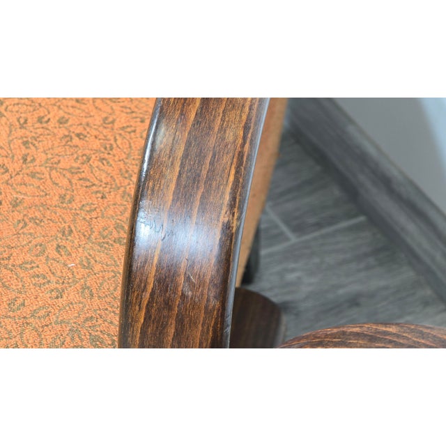 Orange Vintage Armchairs from Jindrich Halabala, 1940s, Set of 2 For Sale - Image 8 of 14