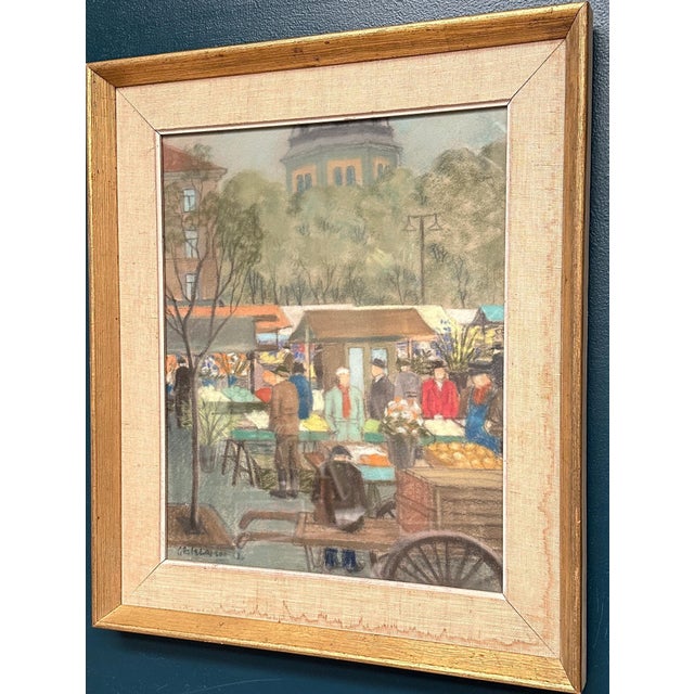 Gösta Larsson, Market Scene, 1950s, Oil on Panel, Framed For Sale - Image 7 of 18