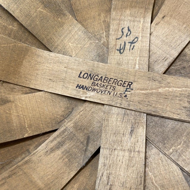 1980s Longaberger Large Round Corn Basket 1985 For Sale - Image 5 of 10