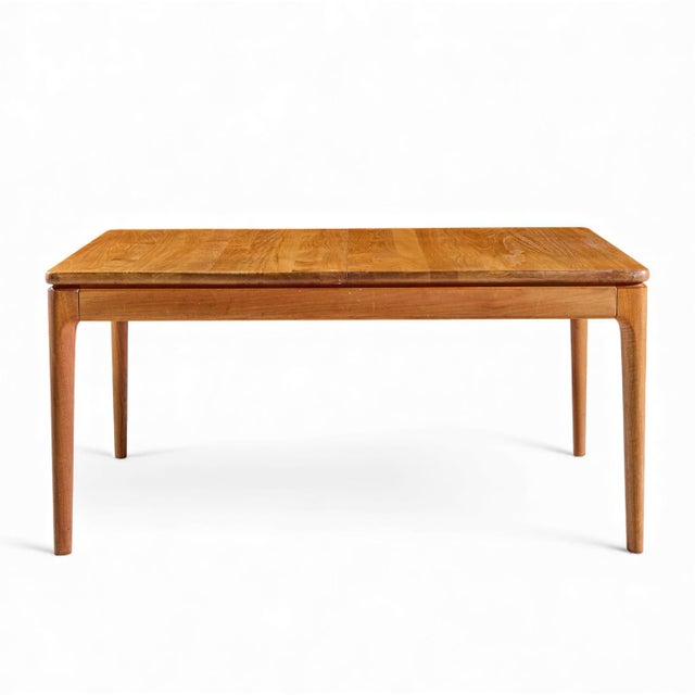Wood Glostrup Møbelfabrik Mid Century Danish Teak Hidden Leaf Dining Table With 2 Leaves For Sale - Image 7 of 14