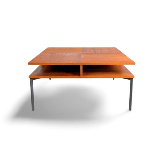 Vintage Danish Coffee Table in Teak and Metal, 1970 For Sale - Image 9 of 9