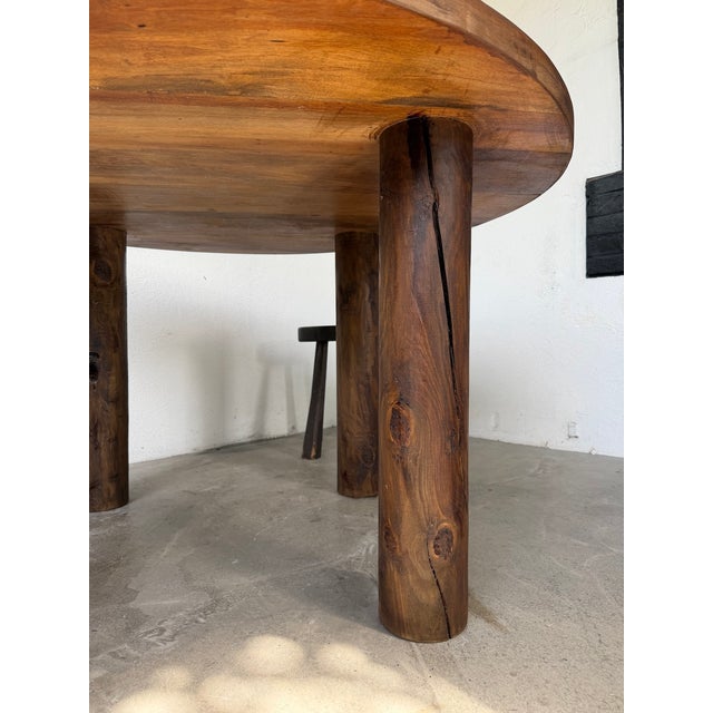 Constructivist Round Table in Walnut, 1950s For Sale - Image 14 of 18