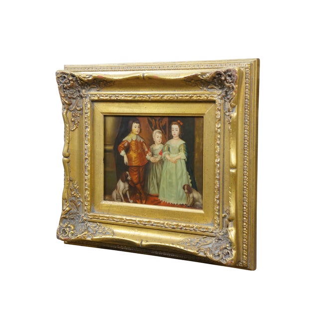 Late 20th century resin coated portrait oil painting on board after a portrait of Charles II (1630–1685), King of Scots...