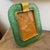 Light Green A Barovier Style Art Deco Green Murano Glass and Brass Italian Picture Frame For Sale - Image 8 of 11