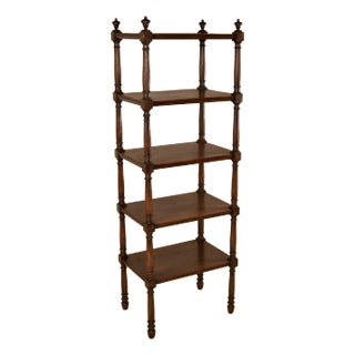 19th Century English Oak Tall Turned Shelf For Sale
