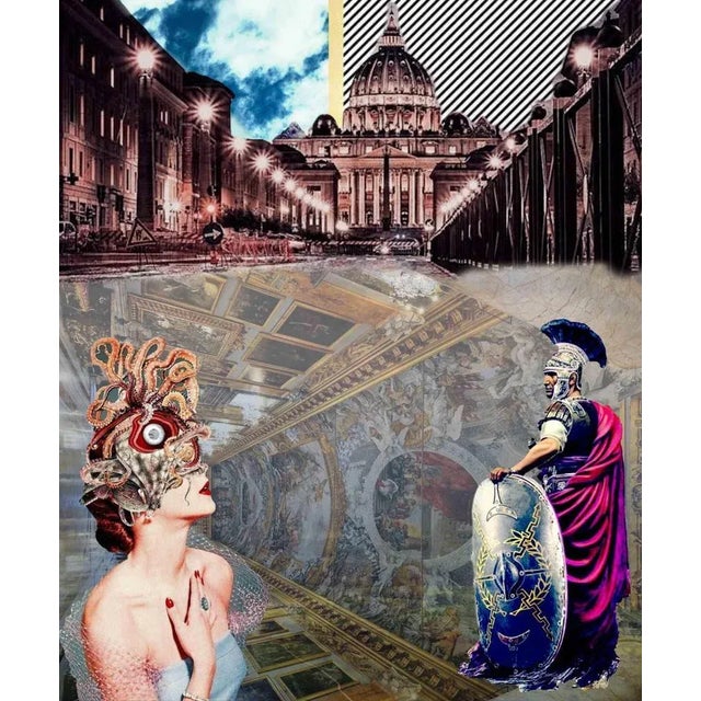 Roma is a beautiful print on canvas of a digital collage realized in 2019 by the Italian artist Chiara Santoro. Edition of...