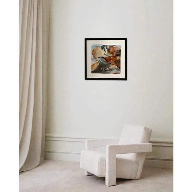 “Embrace" Framed Silk Scarf Fanyu Lin 2025 100% Silk Edition of 100 12 x 12 in. Derived from Embrace No. 1 (2023), a...