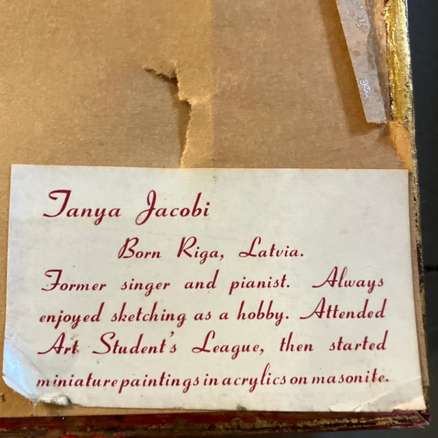 1970s 1970’s Original Tanya Jacobi White Kitten Painting Original Frame Signed For Sale - Image 5 of 6