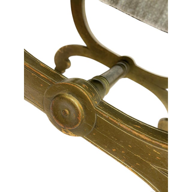 Vintage Neoclassical French X-Frame Curule Stool, 1940s For Sale - Image 10 of 11