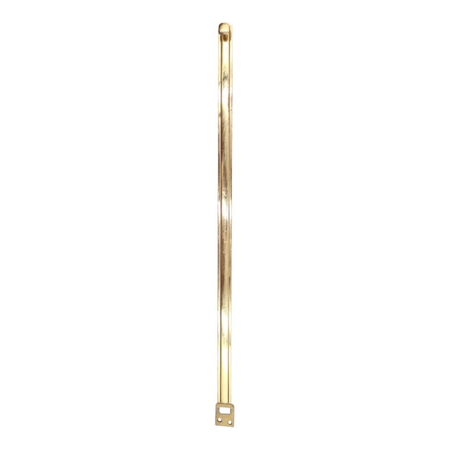 Vintage 18 In. Polished Brass Surface Mount Door Bolt For Sale