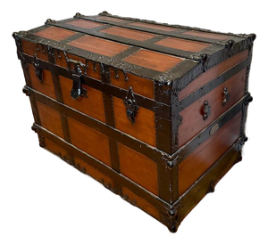 19th Century Antique E.J. Jones New York Dome Top Steamer Trunk