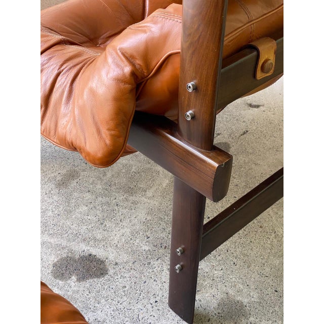 Wood Lounge Chairs Modell MP-41 in Cognac Leder by Percival Lafer, Brazil, 1960s, Set of 2 For Sale - Image 7 of 16