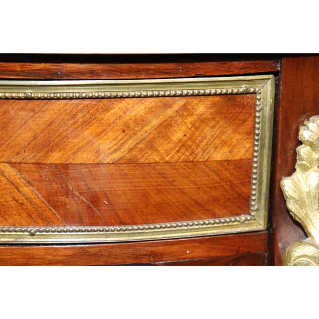 Breche D' Alep Marble French Louis XV Style Bronze Mounted 2 Tier End Table For Sale - Image 12 of 14