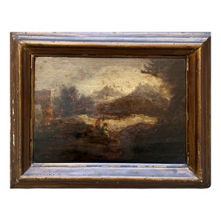Rural Landscape with Figures, Oil on Canvas, 18th Century For Sale