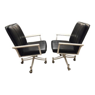 Vintage Milo Baughman Style Directors Chairs Swivel Castors Postmodern Vintage For Sale
