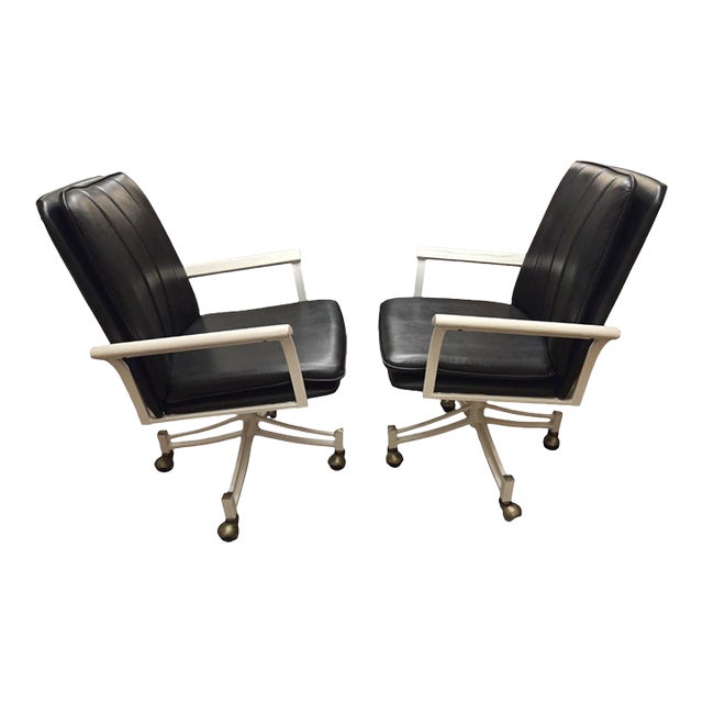 Vintage Milo Baughman Style Directors Chairs Swivel Castors Postmodern Vintage For Sale