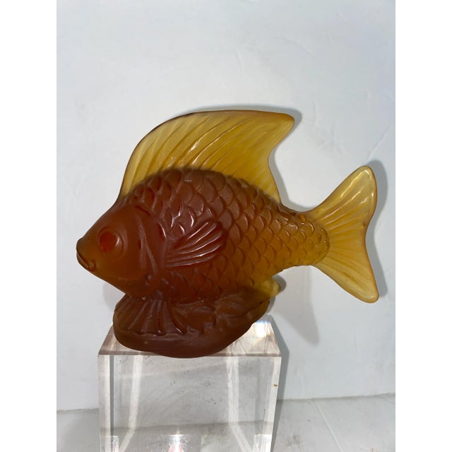 20th Century Satin Glass Koi Gold Fish Figurine For Sale In Los Angeles - Image 6 of 9