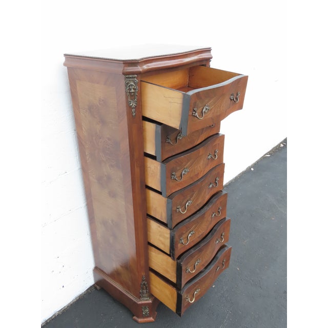 French Tall Narrow Inlay Lingerie Jewelry Chest 6428 For Sale - Image 16 of 18