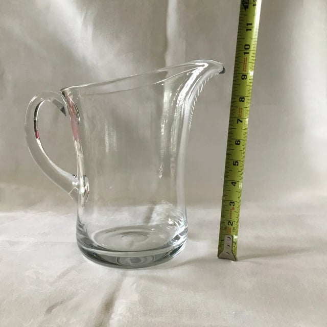 Contemporary Contemporary Block Crystal Very Large Heavy Clear Glass Pitcher For Sale - Image 3 of 6