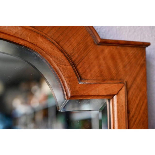 Antique Wall Mirror in Carved and Beveled Oak and Fortin Veneer, 1930s For Sale - Image 6 of 11