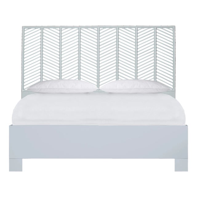 Liam Platform Bed King - Light Blue For Sale