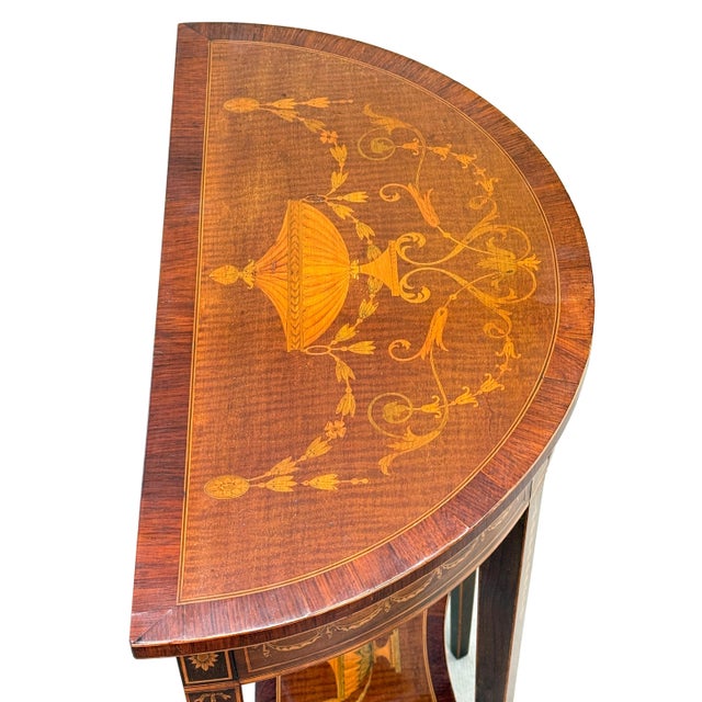 Small Demi Lune Side Table from Edwards & Roberts, 1890 For Sale - Image 12 of 14