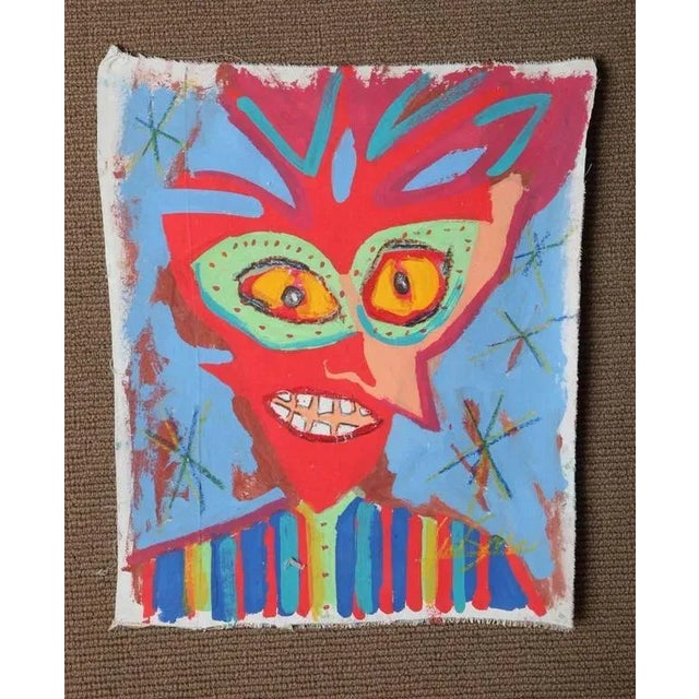 Using brightly saturated colors this painting demands attention with its’ unique subject matter. This portrait depicts a...