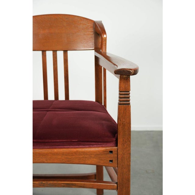 Art Nouveau / Jugendstil Dining Chairs with Red Fabric Upholstery from Schuitema, Set of 2 For Sale - Image 10 of 15