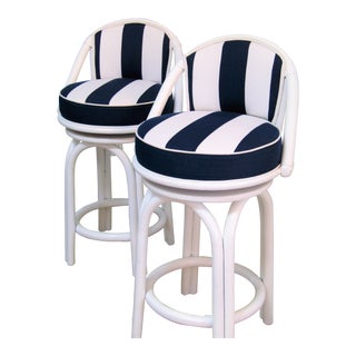 1980s Vintage Contemporary Bar Stools- a Pair For Sale