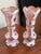 Pair of Antique Bohemian White & Pink Cased Art Glass Vases With Hand-Painted Floral Decoration For Sale - Image 9 of 12