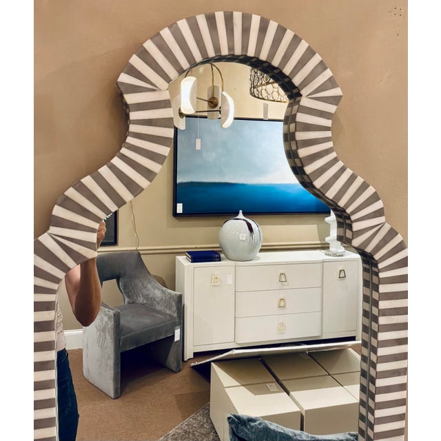 2020s Made Goods Modern Faux White Bone Jonah Wall Mirror For Sale - Image 5 of 5