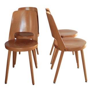 Mid-Century Modern French Bistro Chairs - Set of 4 For Sale