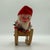 Red Vintage German Erzgebirge Pinecone Santa on Wooden Sled – Mid-Century Christmas Folk Art With Toy Train For Sale - Image 8 of 12