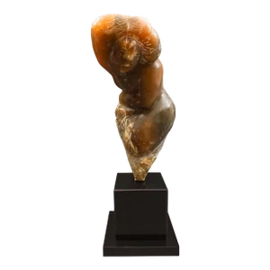 Mid 20th Century Lorrie Goulet, Signed Carved Stone Figurine Statue Sculpture