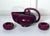Art Deco Vintage Art Deco Robinson Ransbottom American Art Pottery Burgundy Ceramic Tea Pot Set For Sale - Image 3 of 12