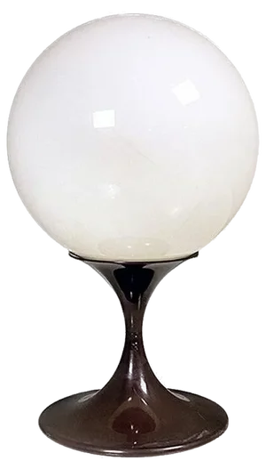 Italian Space Age Floor or Table Lamp in Brown Plastic and Opal Glass, 1970s